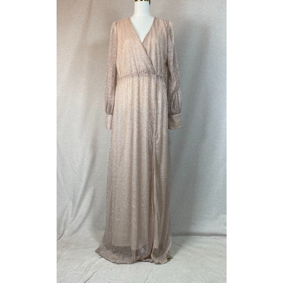 Baltic Born Womens Sequin Maxi Dress Size XXXL Abigail Champagne Gown Holidays - Picture 3 of 13